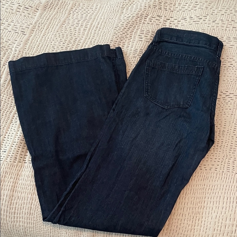 Madewell Women's wide Leg trouser Jeans in Dark Blue